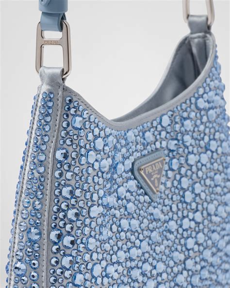 prada satin bag with crystals